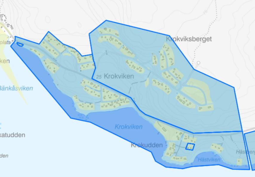 Karta över Krokviken.
