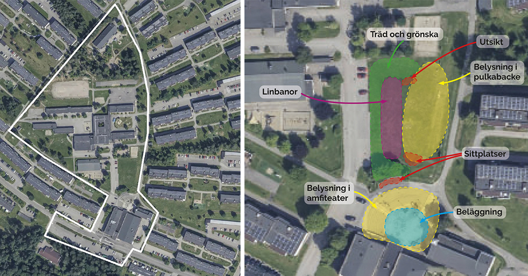 Illustrerad karta som visar upprustningsarbetet i Bosvedjan.