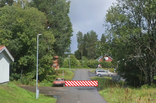 Väg med markering 