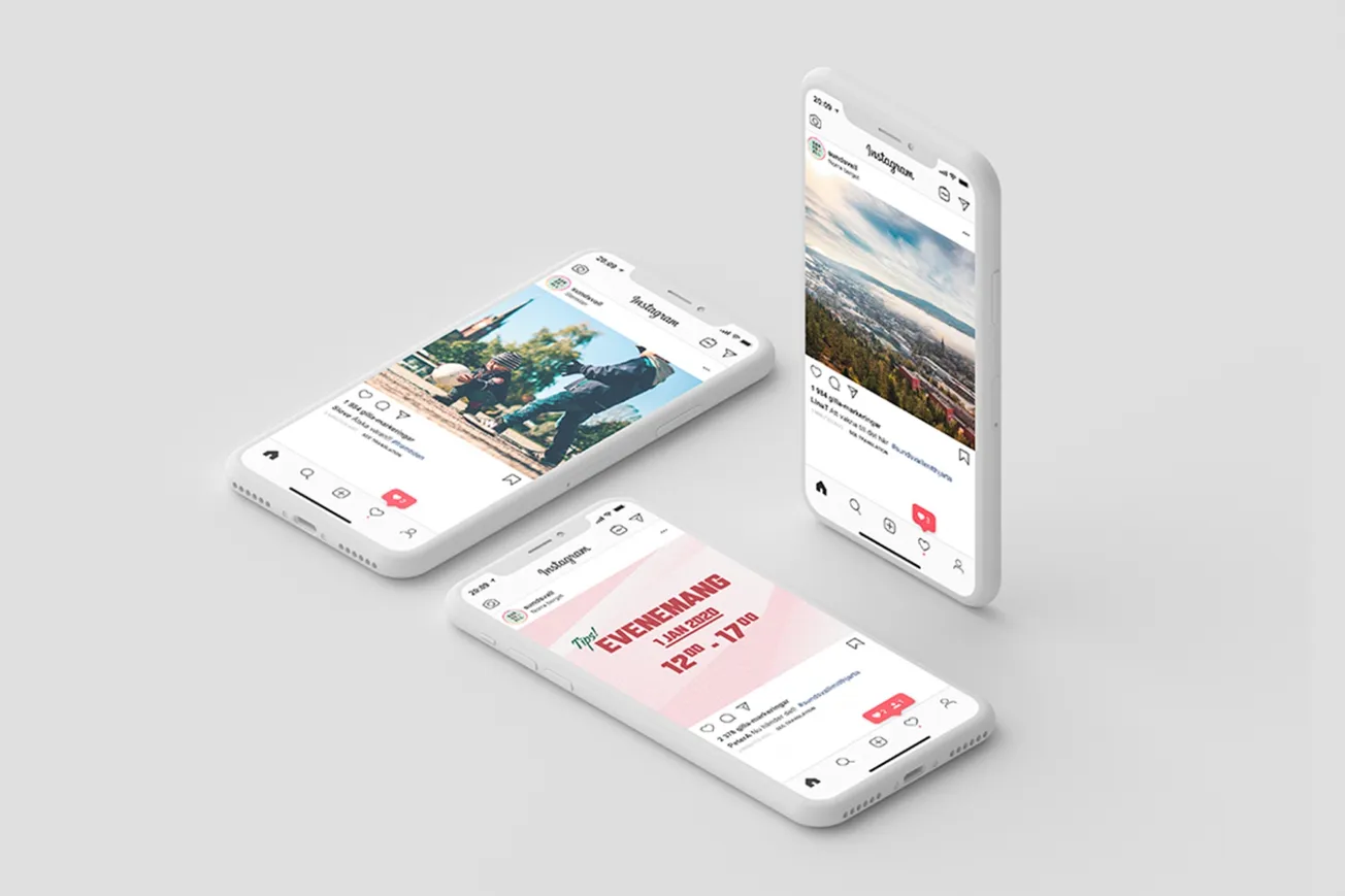 Tre iPhones visas bredvid varandra.