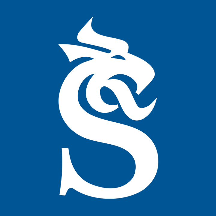 Draken från Sundsvalls logotype på en färgplatta.