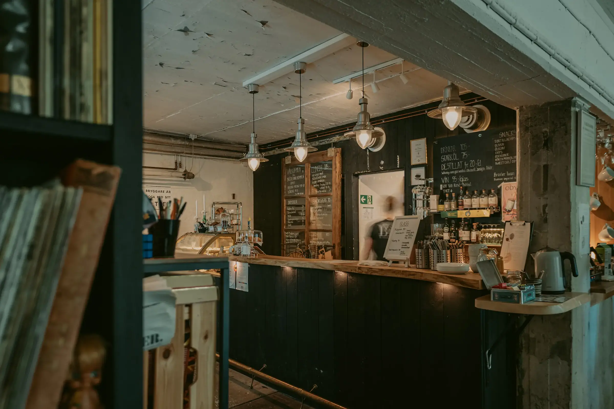 Interiör på Bröderna Bommen café