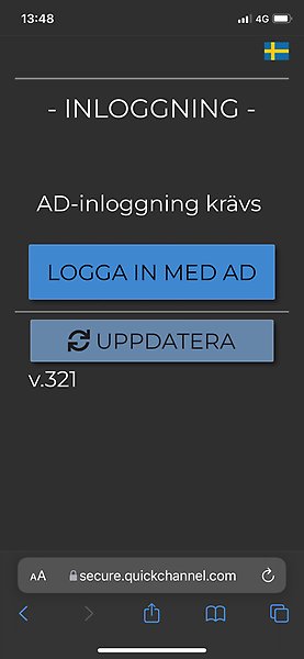 Logga in med AD.