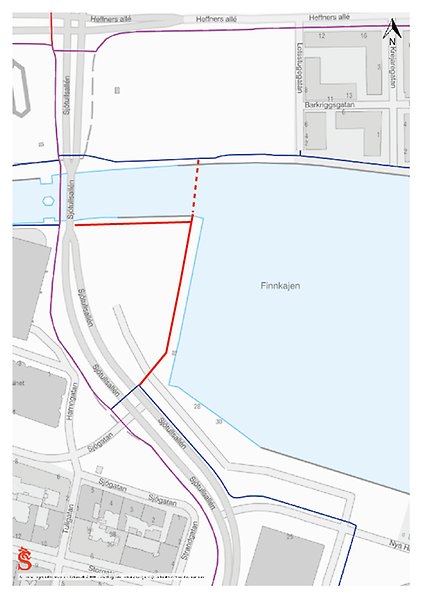 Gång- och cykelstråk Finnkajen Norra kajen