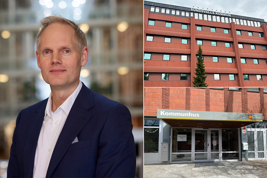 Montage av IT-direktör vid kommunhuset